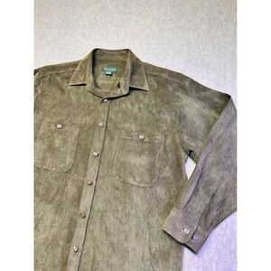 Vintage Giorgio Inserti Men's Olive Green Button Up Long‎ Sleeve Shirt Size L